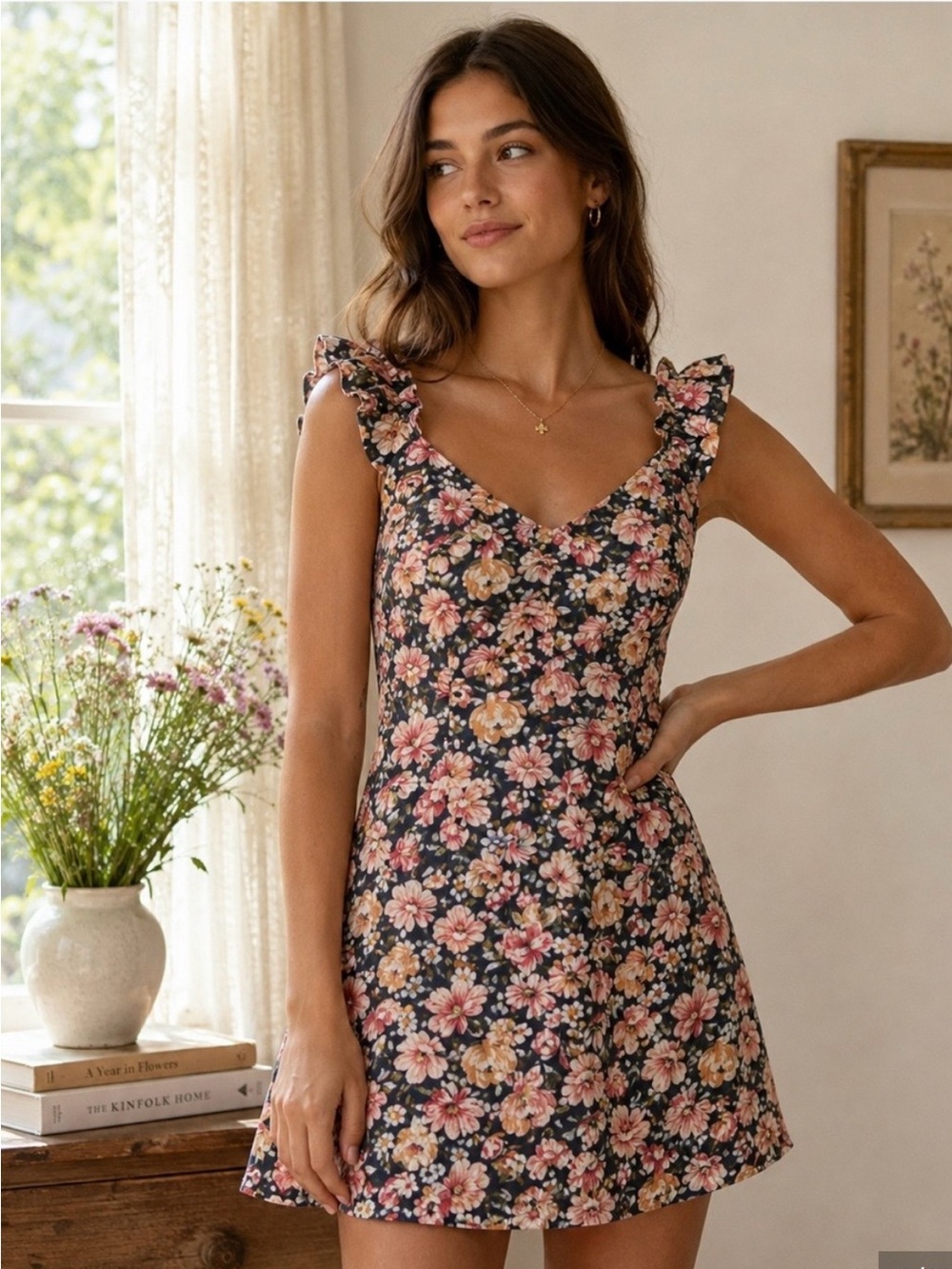 Abercrombie & Fitch Y2K Floral Mini Dress Size XL